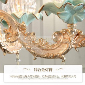 European Crystal Chandelier Living Room Luxurious Zinc Alloy Ceramic Led Lamps Wedding Decoration Glass Chandeliers