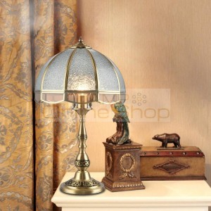 European Luxury Copper Table Lamp E27 AC110V/220V Desk Lamps For Living Room Bedside Home Decor Coffee Shop Hotel Villa Lighting