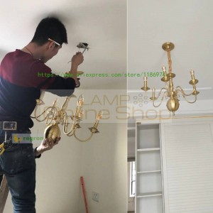 European Simplified Full Copper Lamp American Style Country Candle Light Chandeliers Bedroom Restaurant Led Chandelier