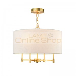 European style Copper pendant Lamp hanging drop light 4pcs E14 5W led lamp warm white Bedroom Restaurant home decoration
