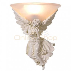 European Style Wall Lamps Bedroom Bedside Lamp Led Angel Living Room Tv Wall Lighting Aisle Stairs Wall Lights For Home