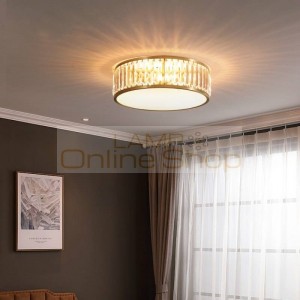 Foyer Parlor Led Crystal ceiling light fixtures work office study led Circular lighting lampara Bedroom reading ceiling Lamp