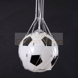  Foottball lamp soccer ball light pendant lamp children room glass hanging light kids Christmas Gifts boy's present