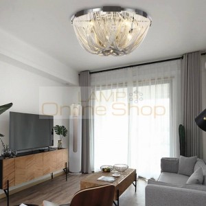 French Aluminum Chain LED Ceiling Light Fixtures Modern Hanging Lamp for Living Room Suspension Luminaire Lustre Drop Lighting