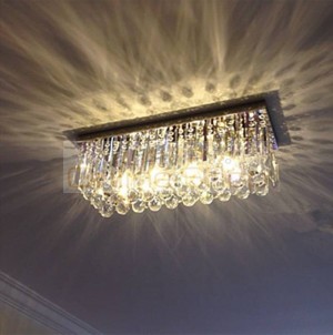 Home Led Rectangular clear K9 crystal Light Porch ceiling Lamp dining room Kitchen Lights Modern Ceiling Lights Led
