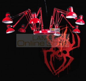 Interior lighting Red Spider novelty light Exhibition show lustres Industrial lighting living room lampe white black chandelier