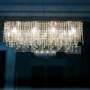 Italy pendant crystal light for coffee shop & dining room lustres de cristal Modern showcase Rectangular led K9 crystal lighting