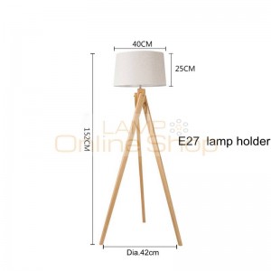 Japanese standing lamp Wood leg Fabric lampshade Floor Lamp Living Room Bedroom Restaurant 9W E27 warm white Floor light