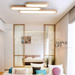 Japanese Style Lamps Puzzle LED Ceiling Light for Bedroom Living Room Nordic Tatami Long Strip Shape Solid Wood Office LED Lamp