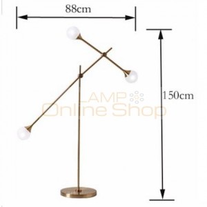 Kung Simple Modern Floor lamps gold color body milky white galss lampshade Creative Night standing lamp G9 led bulb post modern