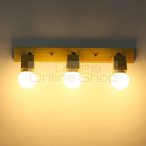Lampadas Style Simple Solid Wood LED Wall Lamp Living Room Wall Lamp Bedroom Toilet Wooden Wandlamp