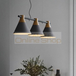 Lampara de mesa 3 Heads Nordic Simple Modern Bar Study Restaurant Macaroon Pendant Light Fixtures Home Deco LED Hanging Lamp