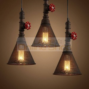 Lamparas led Loft Industrial Light Water Pipe Chandelier Lighting Romantic Cafe Bar Iron E27 Restaurant LED Hanging Lamp