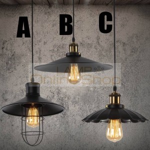 Loft Vintage LED pendant light with 6w E27 LED lamp warehouse creative light for Restaurant Bar living with 