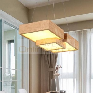 de mesa Restaurant Droplight Nordic Solid Wood Dining Living Room Pendant Lamps Japanese LED Hanglamp Light Fixture
