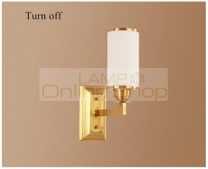  Modern Simple Aisle Home Deco Copper Gold Bedroom Bedside E27 LED Wall Lamp Nordic Glass Lampshade Wall Light Fixture
