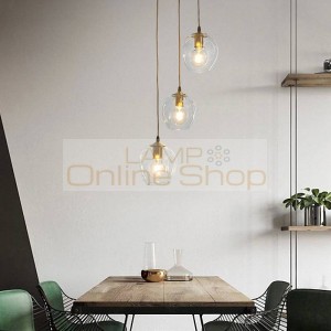  Nordic LED Copper Glass Lights for Restaurant Dining Room Abajur Hanging Lamp Home Deco Chandelier Light Fixtures