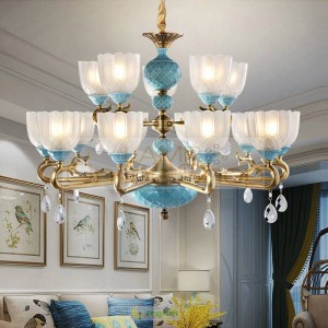 luxury ceramics Chandelier lighting for dining room Vintage copper chandeliers Lustres Led hanging Lights bedroom lamps