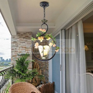 Mediterranean Pendant Lamp Modern home porch balcony Hanging Lights bedroom bar green plant decoration personality Led lamps