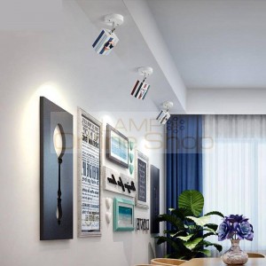 Mediterranean Style Light Living Room Ceiling Mounted Spotlight Led Track Modern Background Wall Bedroom Ceiling Lamp