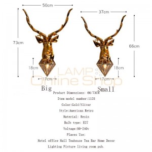 Modern American Deer LED Wall Lamps Antlers Wall Light Fixtures Living Room Bedroom Bedside Lamp Led Sconce Home Luminaire