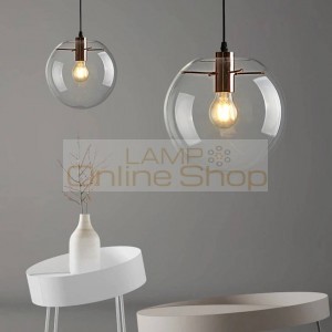 Modern brief Glass Ball pendant Lamp,dia 15/20/25/30cm clear glass Hanging Lamp Suspension for Dining Room Bar Restaurant lamp