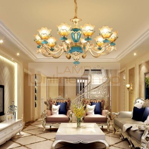 modern chandelier lighting glass crystals lamp Atmosphere Living Room Bedroom American Vintage Dining led Chandeliers
