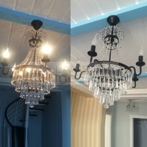 Modern Chandelier Living Room Dining Pendant American Style Restaurant Creative Crystal Chandeliers Candle Crystal Lamp