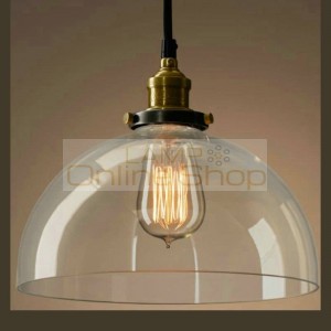 Modern Clear Glass Pendant Light E27 90-240V Edison Bulbs Hanging Lamps For Home Restaurant bar cafe Decor glass light fixture