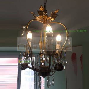 Modern Cloakroom Led lights Vintage iron mini crystal chandelier lights for Kitchen E14 Lustre Antique Style Chandeliers
