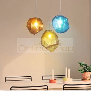 Modern colorful glass pendant light hanging lamp,6 colors G9 led suspension lamp for bar restaurant industrial lighting fixture