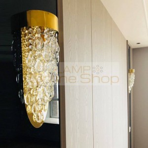 Modern Crystal Wall Lamp European Style Living Room Lamps Bedside Led Lamp Staircase Stainless Steel Sconce Wall Lights