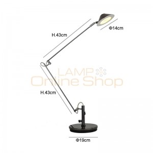 Modern Desk Lamp simple Office Led Desk Lamp Flexible Led Table Lamp Reading Light unfoldable arm Night Light Fixture E27 bulb