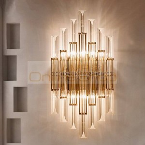 Modern European Crystal Wall Lamp Designer Creative Personality Bedroom Bedside Background Aisle Crystal Wall Light