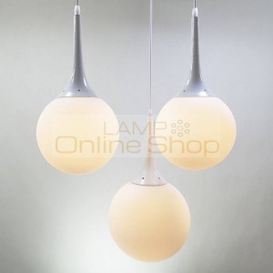 Modern glass ball Suspension lamp Luminaire dia 40cm milk white glass shade Hanglamp For dining living room restaurant lighting