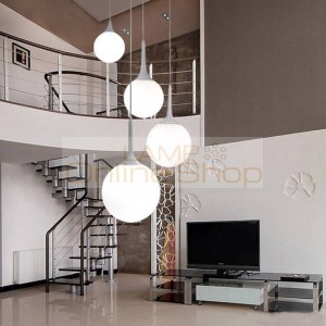 Modern glass Hanging Pendant Light dia 15 25 35cm Milky White glass ball shade suspension lamp Luminaires For Dining/living room