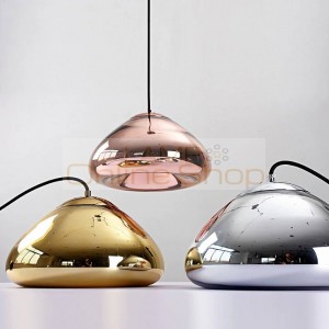 Modern glass Pendant Lights dia 18cm 30cm plated Gold Silver Copper mirror glass Hanging Lamp For Dinning Room Kitchen bedroom