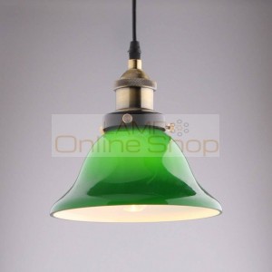 Modern green glass pendant lamp dia 20cm 25cm industrial indoor lighting fixture for restaurant bar cafe deco pendant lights