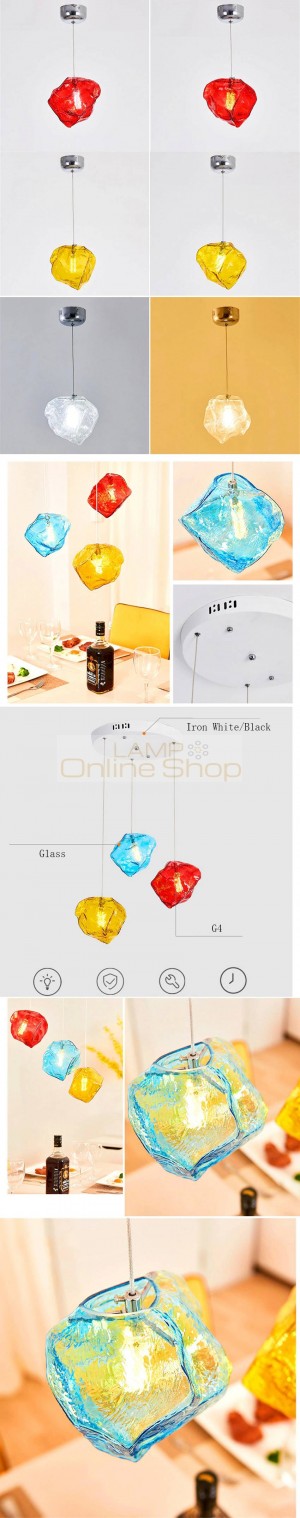 Modern Hanging Lamp Loft Glass Lustre Pendant Lamp Industrial Decor Pendant Light Lighting Fixtures Kitchen Restaurant Luminaire