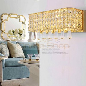 Modern Large living room crystal wall lamp bedside 18W G4 Led wall sconce Apliques Pared light gold Mirror Led fixtures Arandela