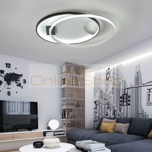 Modern LED ceiling lights for living room bedroom AC85-265V white / black color Remote control indoor lighting ceiling lamp