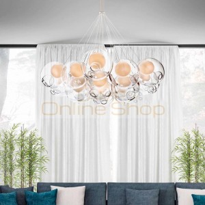 Modern LED chandelier living room hanging lights home deco lighting dining room fixtures Nordic bedroom Glass ball pendant lamps