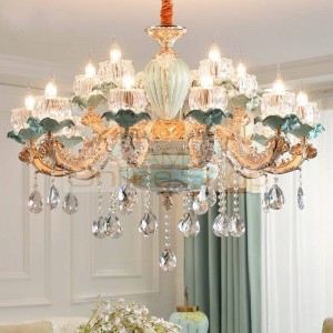 Modern Led Chandelier Living Room Luxurious 15/20 heads Zinc Alloy Ceramic led Lamps Wedding Decoration Crystal Chandeliers