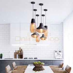 Modern LED Pendant Lamp Vintage LED Pendant Light Glass HangLamp Living Room Bedroom Loft Industrial Home Decor Kitchen Fixtures