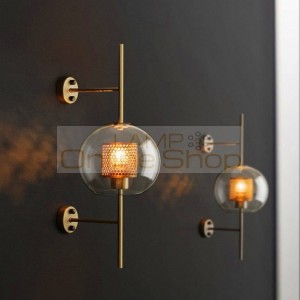 Modern LED Wall Lights Clear Glass Shade Scones Wall Lamps Bedroom Bedsides Restaurant Study Hanging Lamps Loft Fixtures Fixture