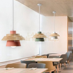 Modern LED Wood Pendant Light Fixtures Nordic Restaurant Deco Iron Pendant Lamp Living Room Corridor HangLamp Lighting Luminaire