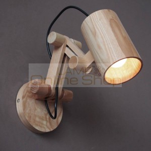 Modern Led Wood Wall Lamp unfoldable Wall Light Fixtures Living Bedroom Home Lighting Lamparas De Pared Vintage Wall Sconces