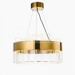 Modern luxury LED Pendant Lights gold circle glass Dia.50cm 80cm For Bedroom lamparas Home Decoration Lamp hanglamp luminaire
