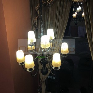 Modern metal Chandeliers retro black Chandeliers For Dining Room stair Antique Chandelier living room Led Lighting Lampshade
