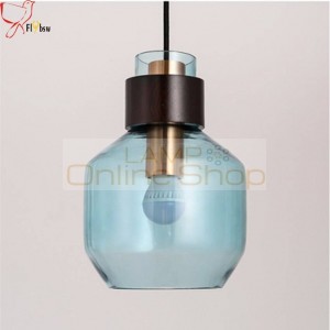 Modern nordic colorful glass pendant light,gray/blue/amber glass lampshade indoor lighting droplight for restaurant dining room
